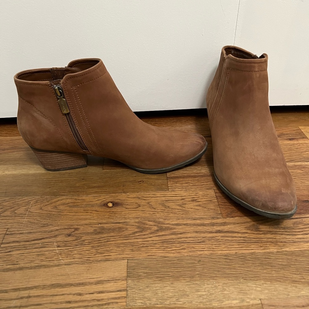 Brown matte booties